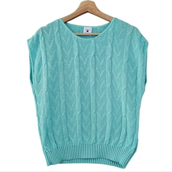 Tops - Vintage Sweater Bazaar Green Knit Top